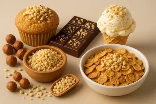 Applications of chopped hazelnuts