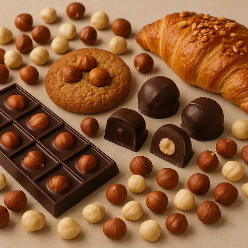 Hazelnut kernel applications in chocolate and bakery